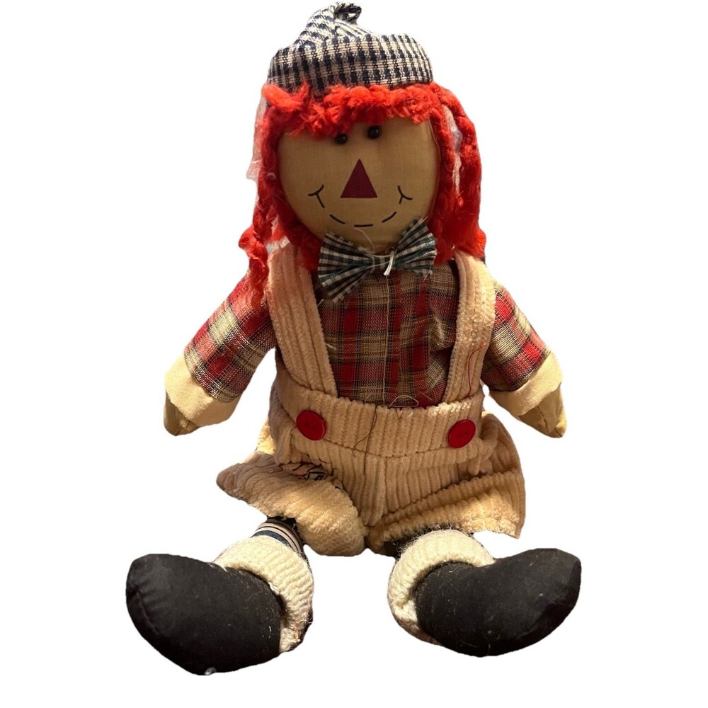 VTG 80s Creative Designs Raggedy Andy Weighted Rag Doll Fall Shelf Decor Gift